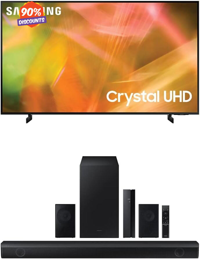 85-Inch Class Crystal 4K UHD AU8000 Series HDR, 3 HDMI Ports, Motion Xcelerator, Tap View, PC on TV, Q Symphony, Smart TV with Alexa Built-In (UN85AU8000FXZA, 2021 Model)
