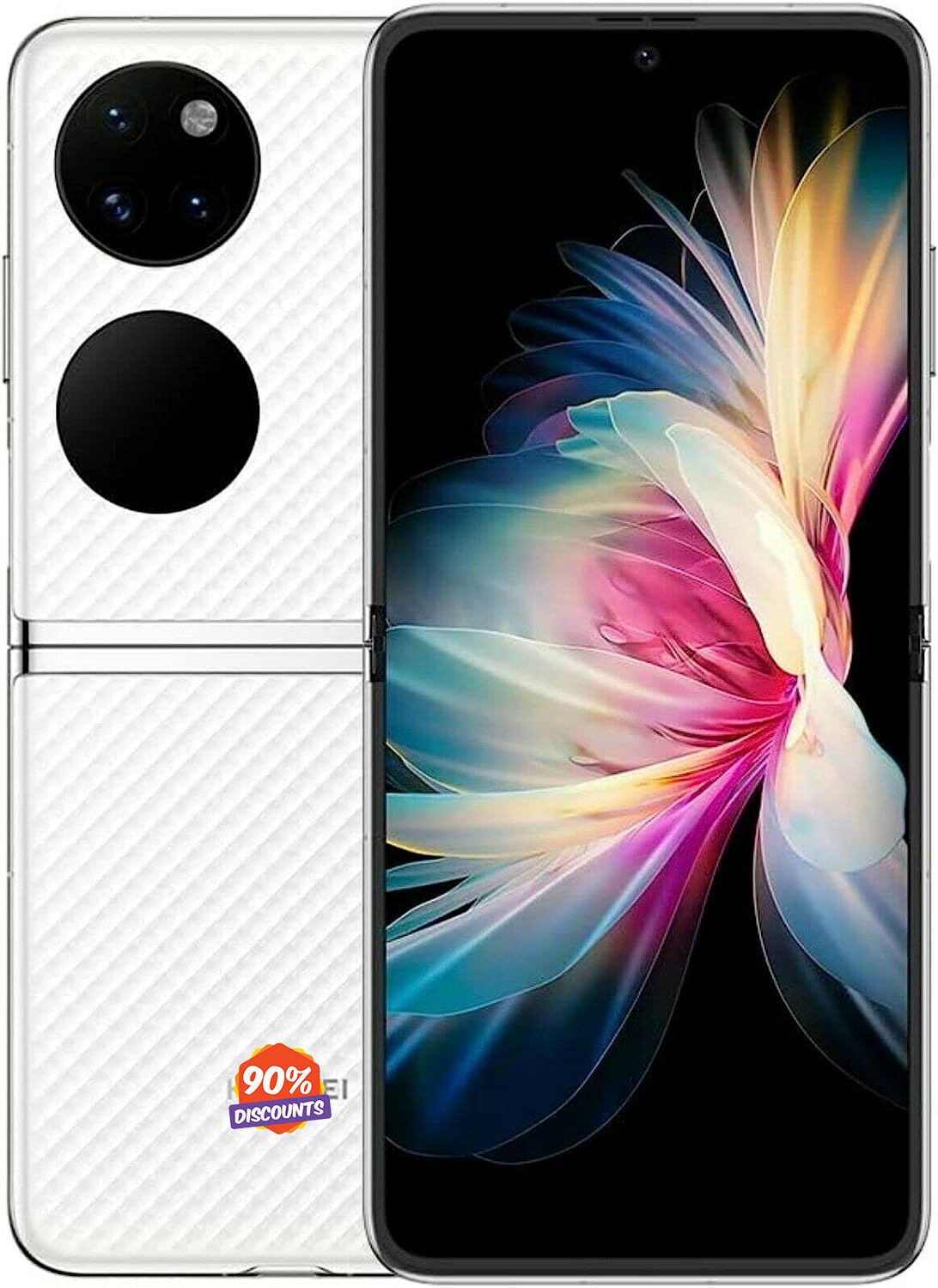 P50 Pocket 256GB 8GB RAM Factory Unlocked (GSM Only | No CDMA - not Compatible with Verizon/Sprint) | No Google Play Installed - White
