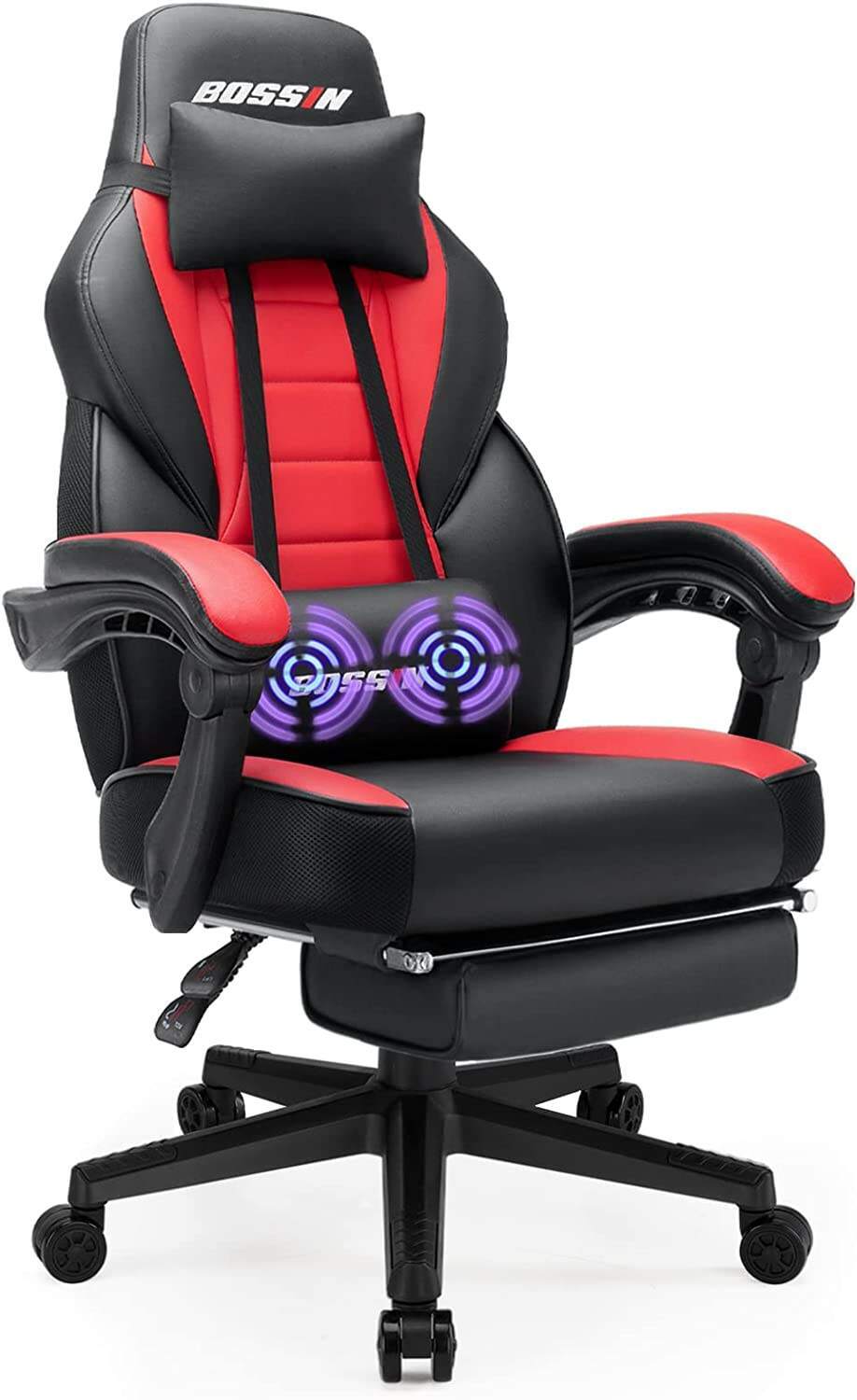 LEMBERI Video Game Chairs with footrest,Gamer Chair for Adults,Big and Tall Gaming Chair 400lb Capacity,Gaming Chairs for Teens,Racing Style Gaming Computer Chair with Headrest and Lumbar Support