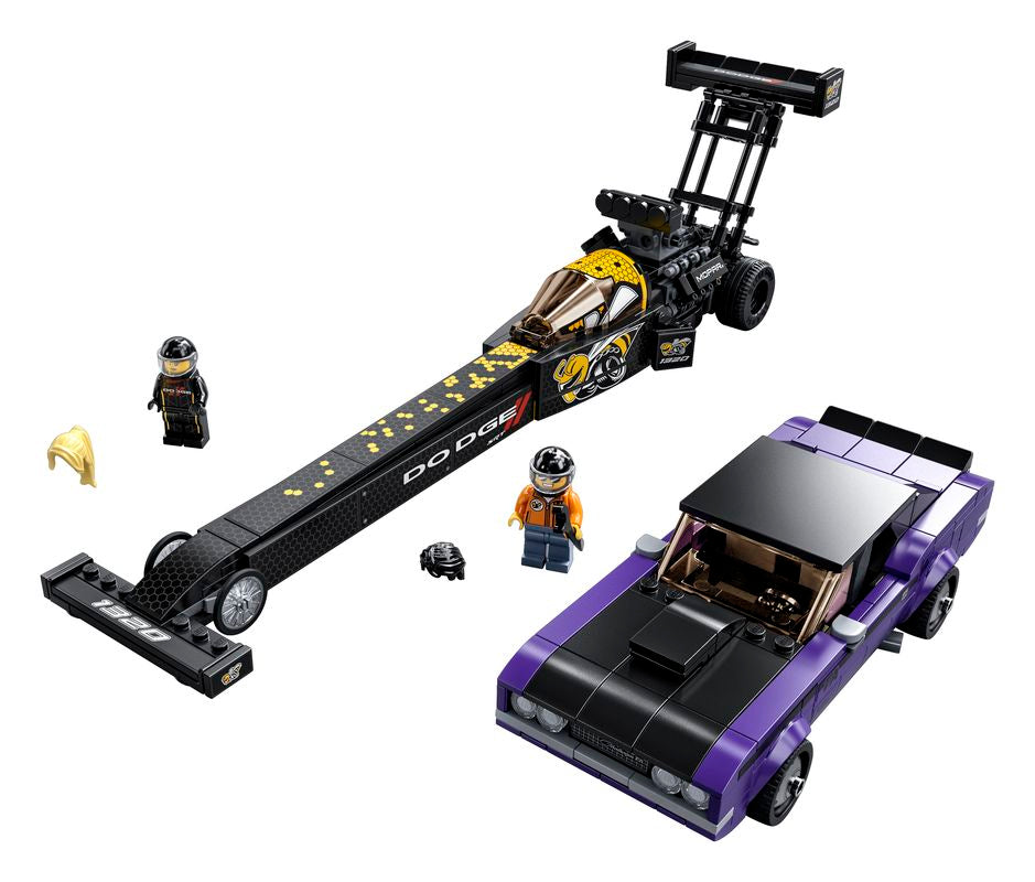 LEGO 76904 SPEED CHAMPIONS MOPAR DODGE SRT TOP FUEL DRAGSTER AND 1970 DODGE CHALLENGER T/A