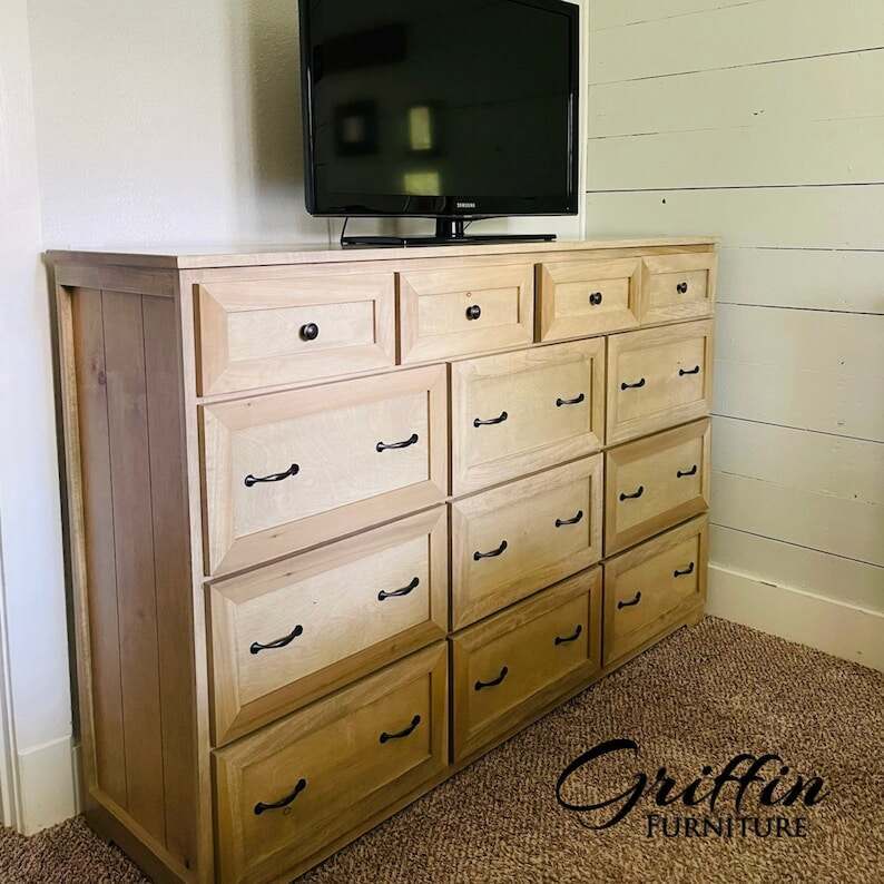 MARIETTA oversize tall wood dresser drawers