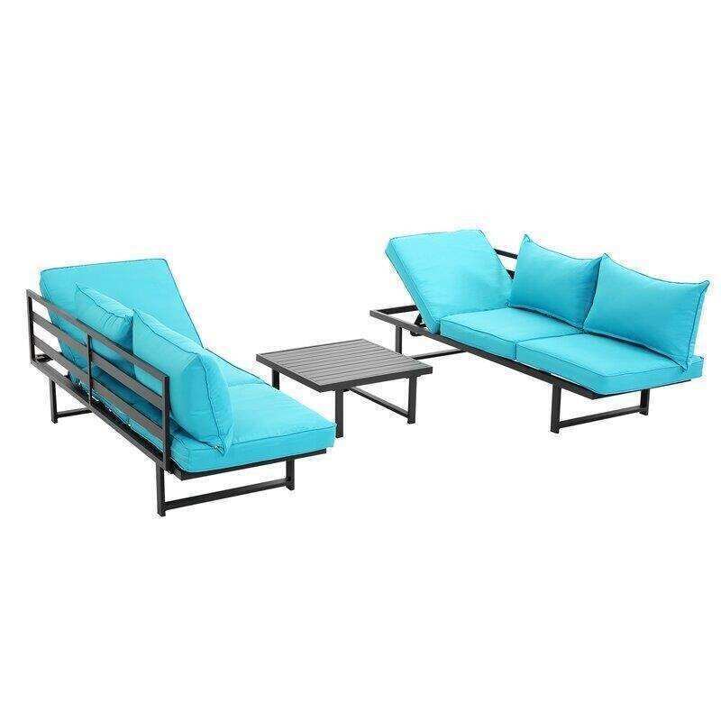 Jacques-Kad Metal 5 - Person Seating Group with Cushions