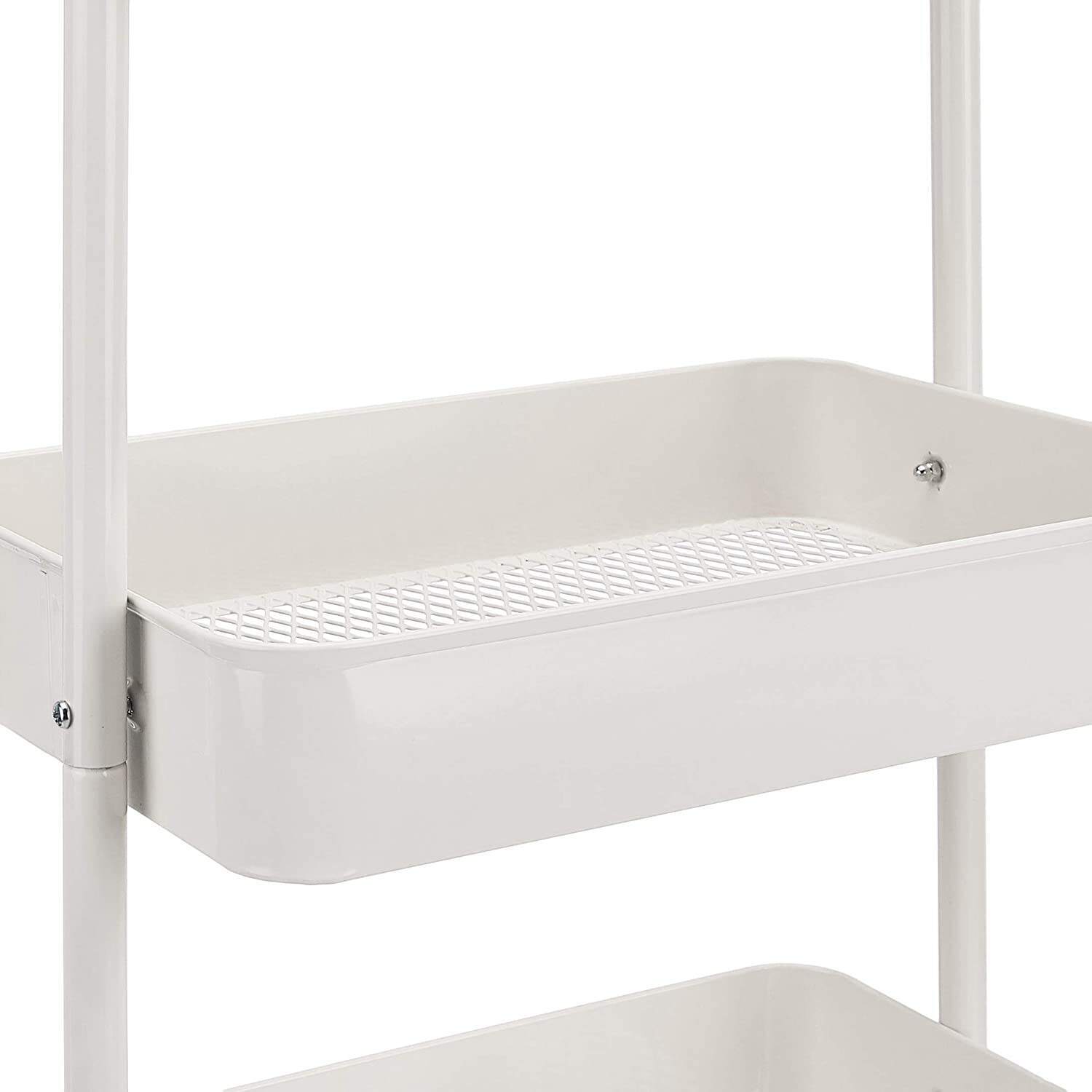 Basics 3-Tier Rolling Utility or Kitchen Cart - White