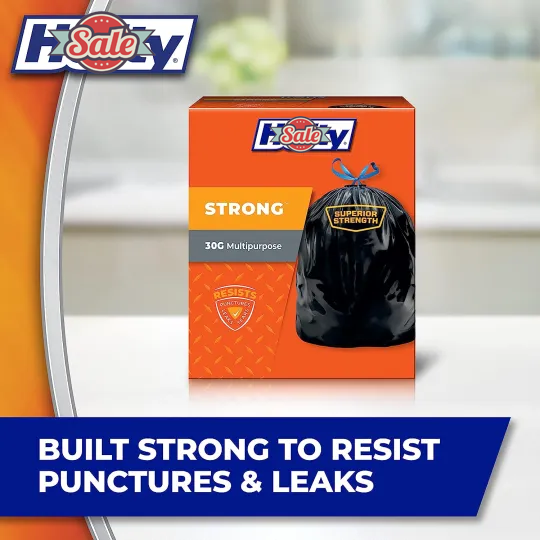 Strong Large Trash Bags, 30 Gallon, 56 Count
