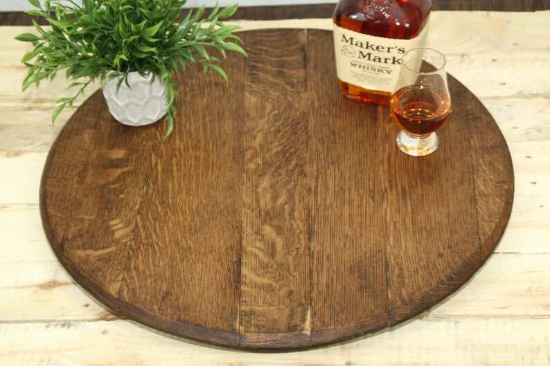 Whiskey / Bourbon Barrel Head Lazy Susan