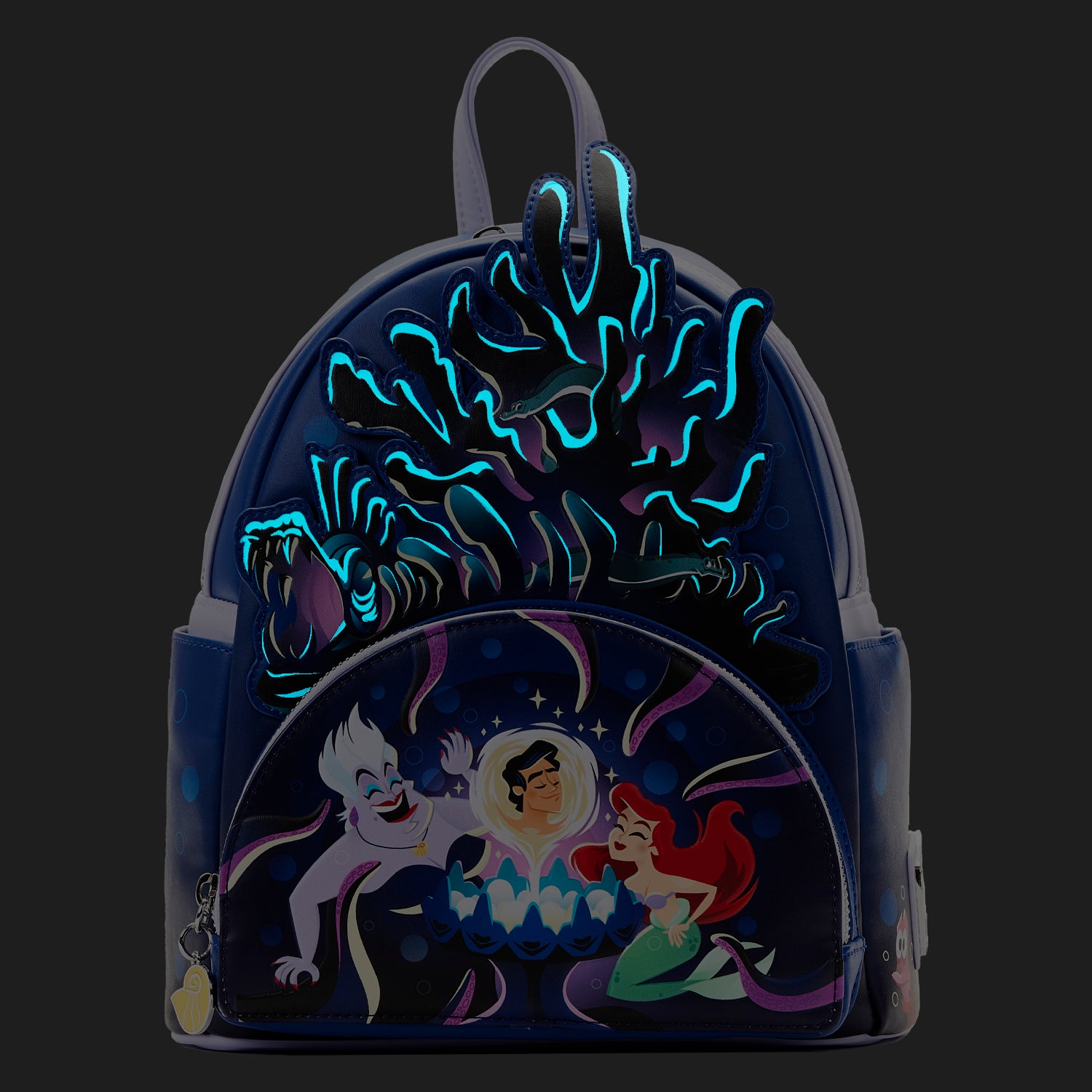 The Little Mermaid Ursula Lair Loungefly Mini Backpack.