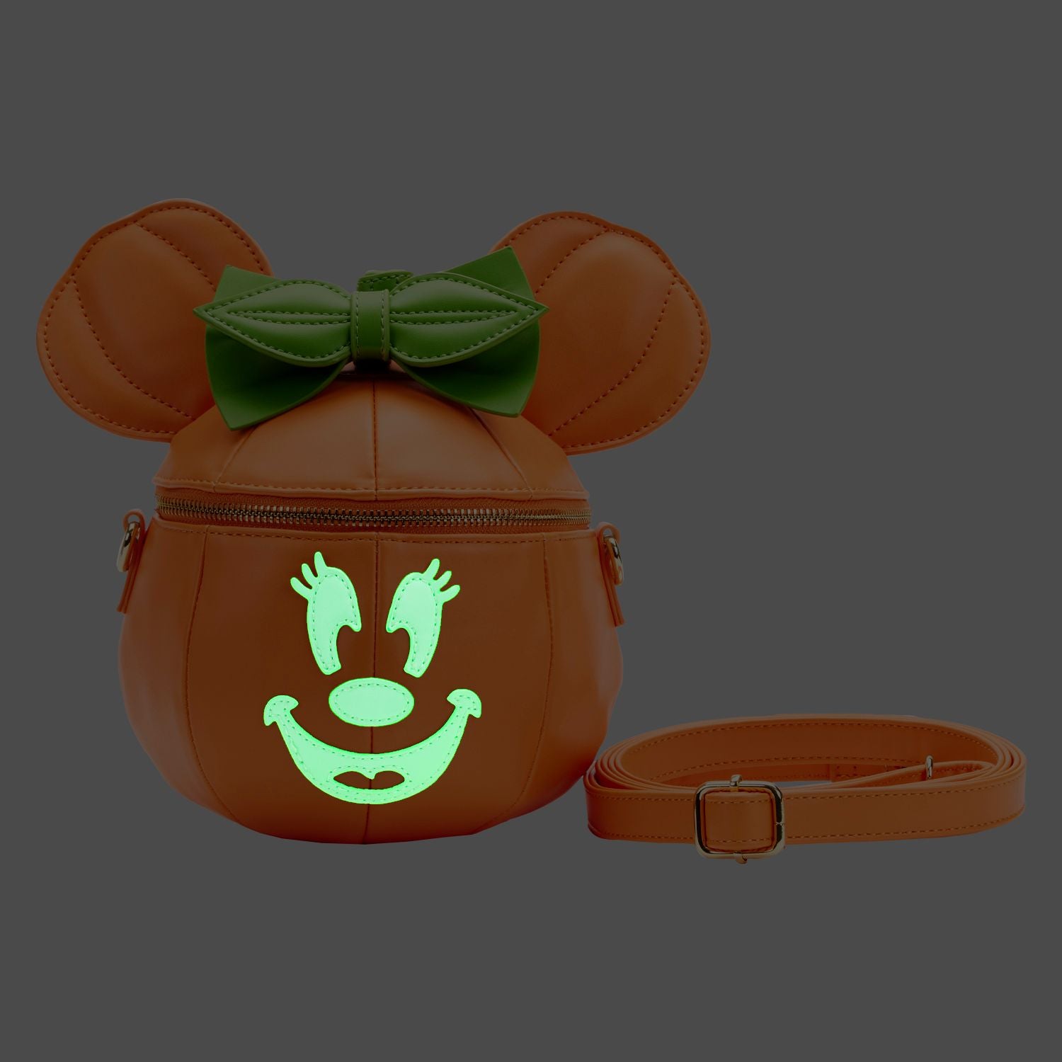 LF DISNEY GLOW FACE PUMPKIN MINNIE FIGURAL CROSS BODY BAG
