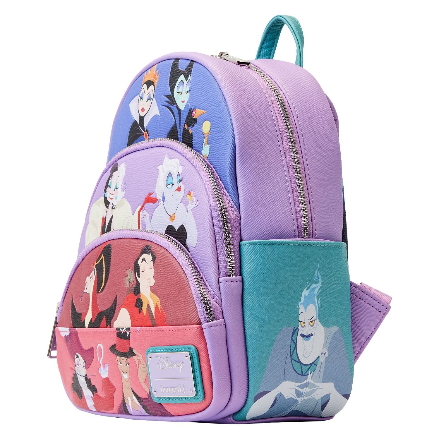 Disney Villains Color Block Loungefly Triple Pocket Mini Backpack