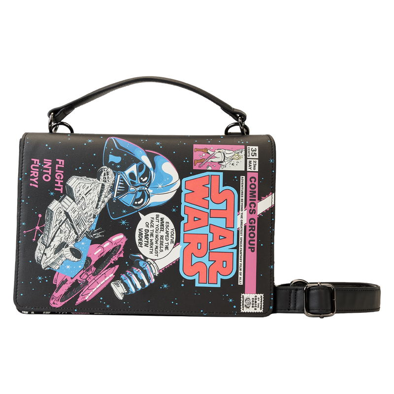 Loungefly Stitch Shoppe Dark Side Vs. Light Side Comic Book Crossbody Bag