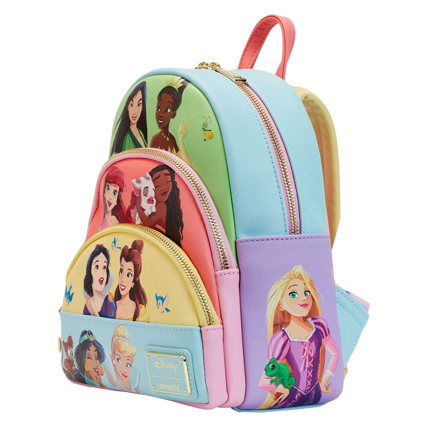 Princess Collage Triple Pocket Loungefly Mini Backpack