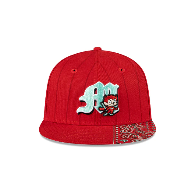 Diablos Rojos del México Pinstripe Rojo LMB Game Cap 59FIFTY Cerrada