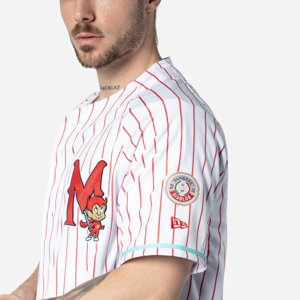 Jersey Pinstripe Ramoncito Diablos Rojos del México Vs Yankees
