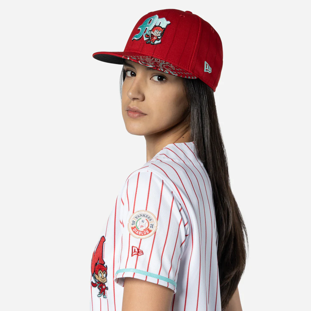 Jersey Pinstripe Ramoncito Diablos Rojos del México Vs Yankees para Mujer