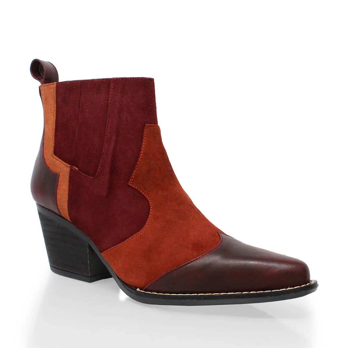 MADDIE 60 Edicion Limitada - Rioja Romero Zapato Bota Botin Tacon Bajo para Dama en Piel