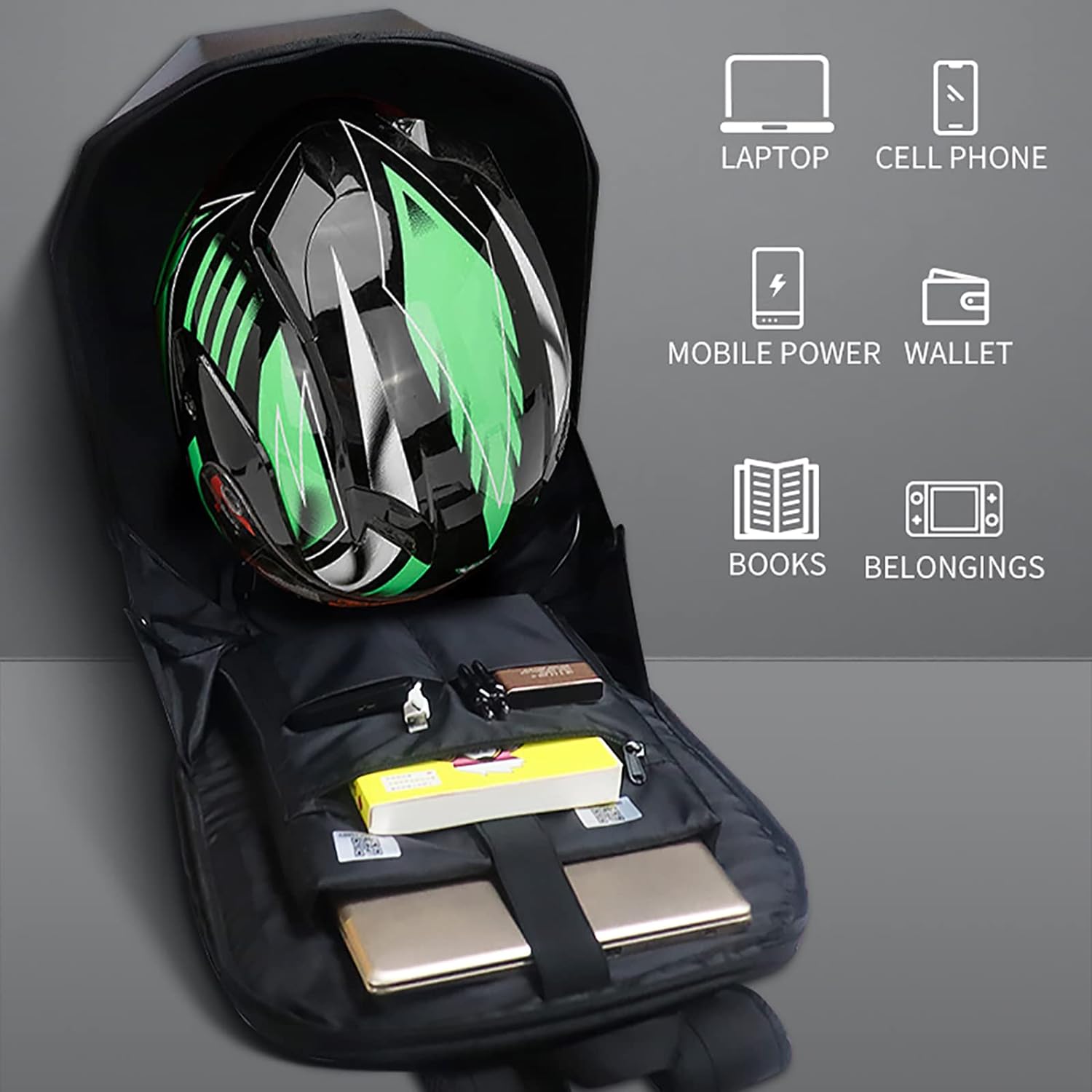 Mochila escolar LED inteligente para niños, mochila para computadora portátil, regalo de Navidad para niños, Negro-3, Mochila para motocicleta