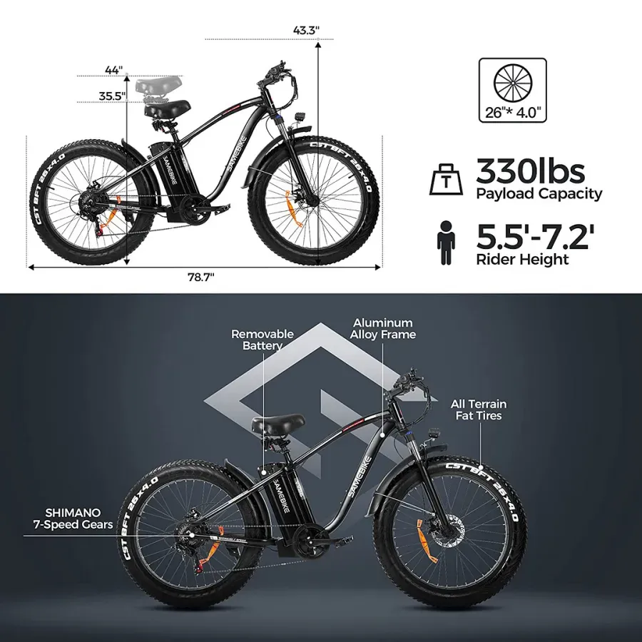 🔥Venta de liquidación🔥✨Bicicleta eléctrica para exteriores con batería de litio de 48V / 15Ah✨