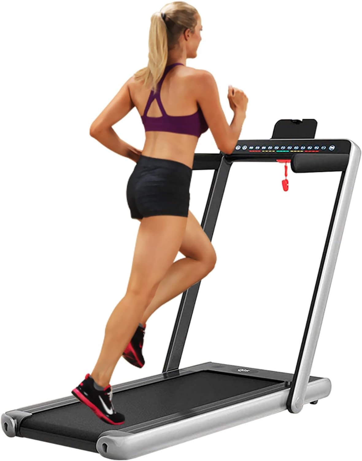 LEVEL FITNESS | Caminadora Electrica Plegable 2 en 1 - Serval Caminadora Portatil | Walking Pad 2.65hp con Bluetooth y Control Remoto | Caminadora Electrica Profesional para Casa y Oficina