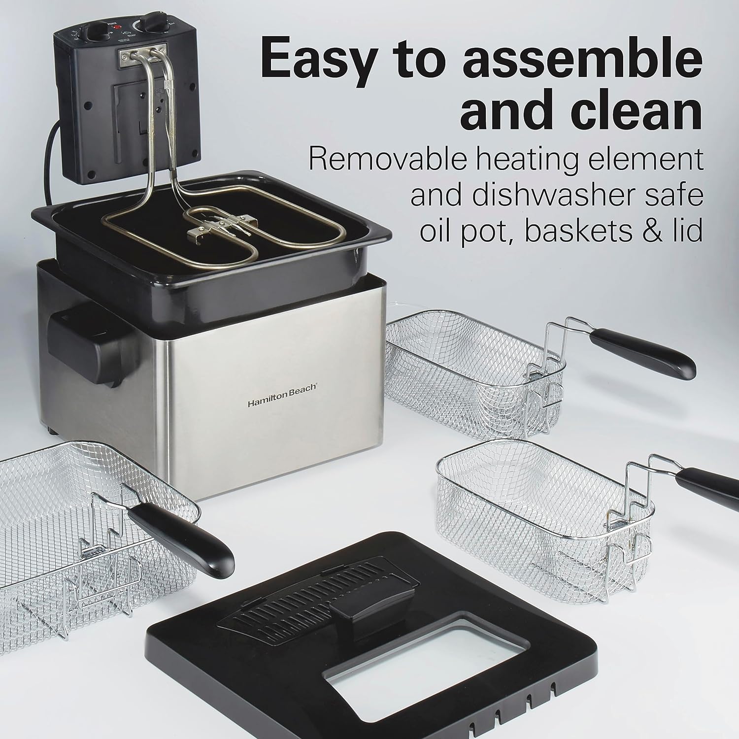 Hamilton Beach - Freidora de doble cesta 35034, de calidad profesional