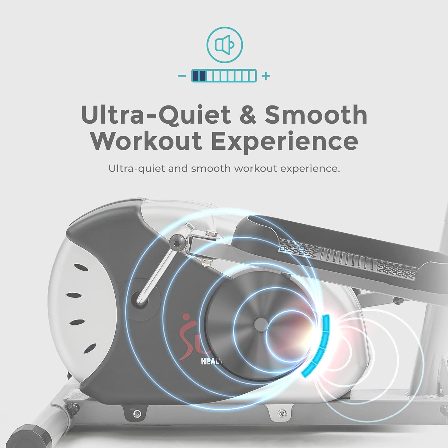 Sunny Health & Fitness Máquina Elíptica de Stepper Legacy, Entrenador de Cuerpo Completo con Transmisión por Correa Magnética Hiper Silenciosa, Equipo de Ejercicio de bajo Impacto