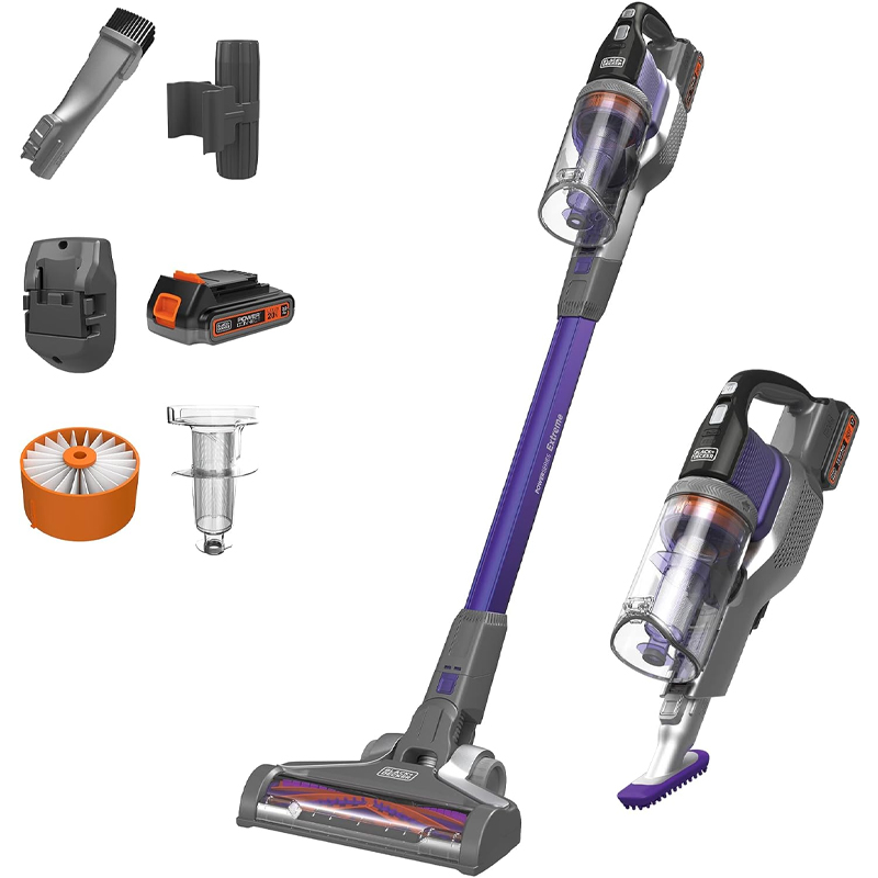 BLACK + DECKER Powerseries Extreme Aspiradora inalámbrica para Mascotas, Morado (BSV2020P)
