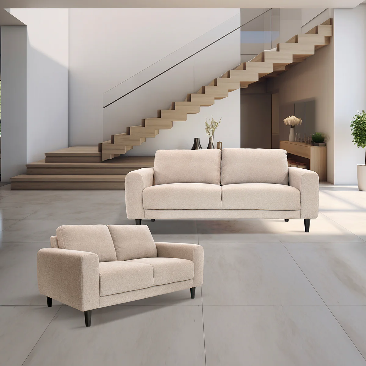 Sala Wilbur - Sofá y Love Seat Soul Cream