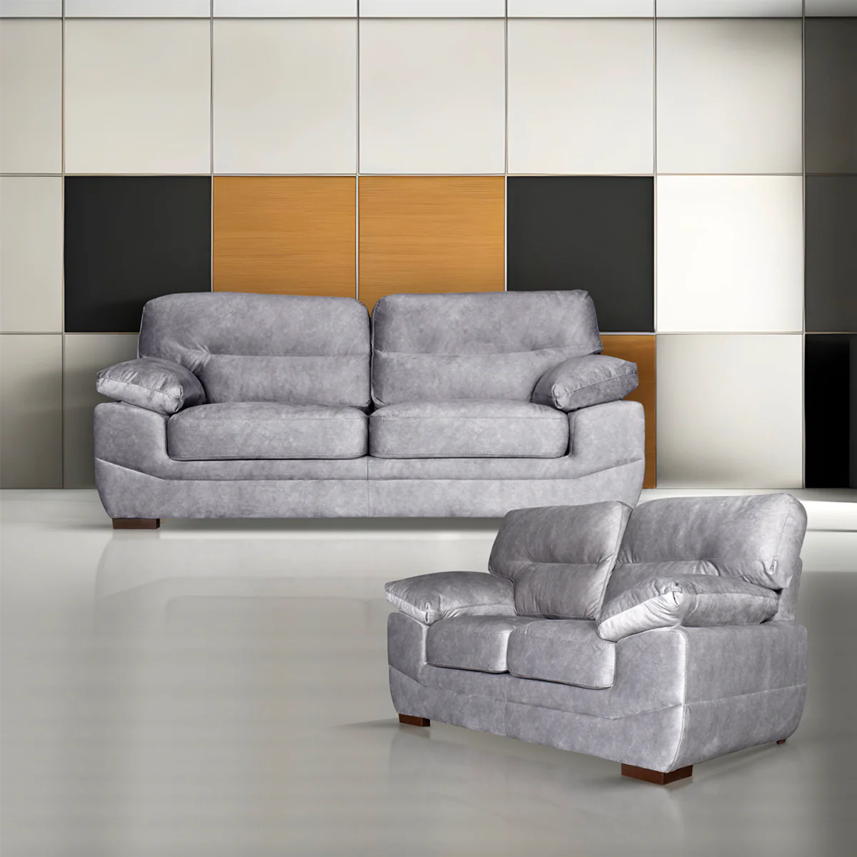 Sala Flamenco-Sofá y Love Seat - Laztana Zinc