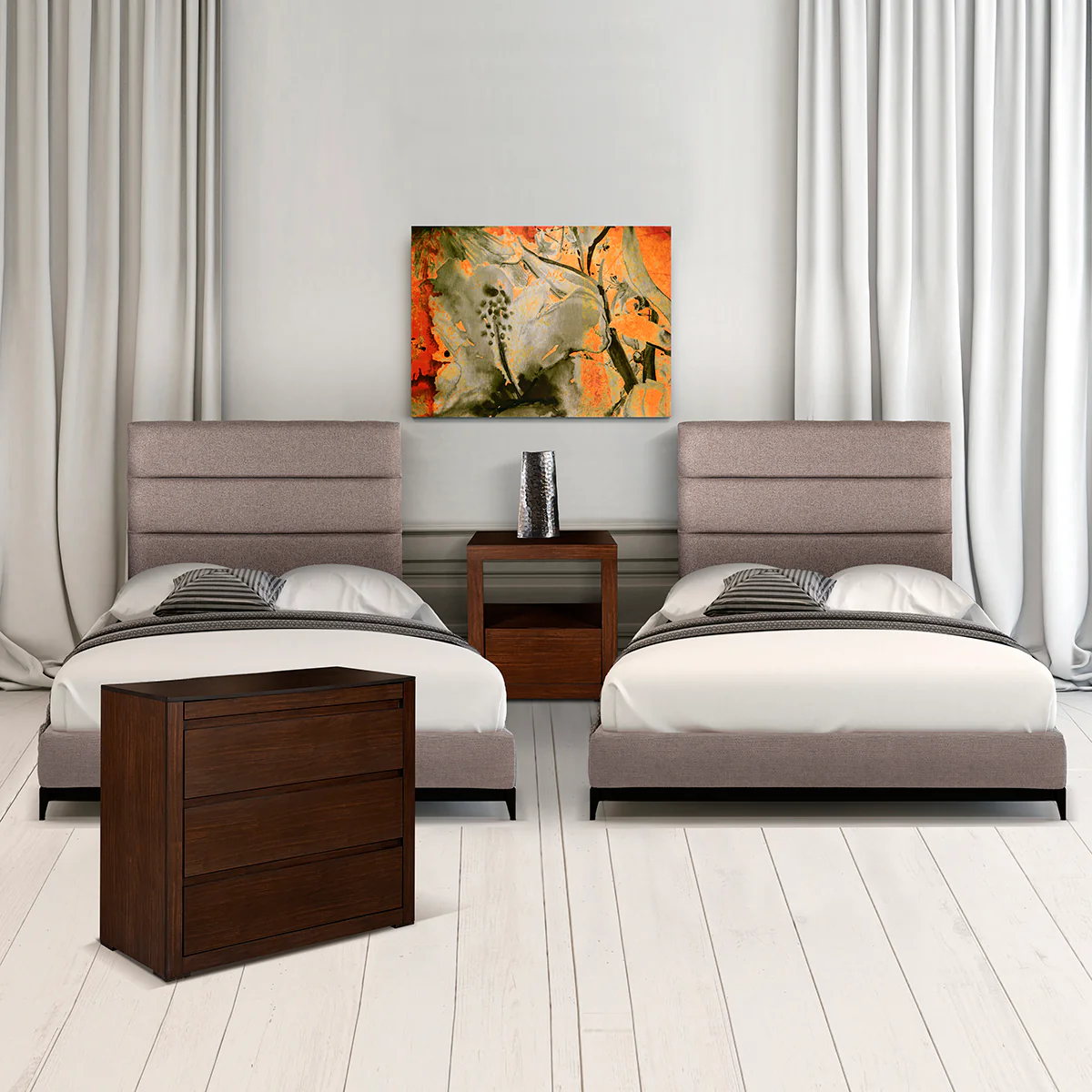 Recámara Porter Individual - Trixie Beige- 4 piezas