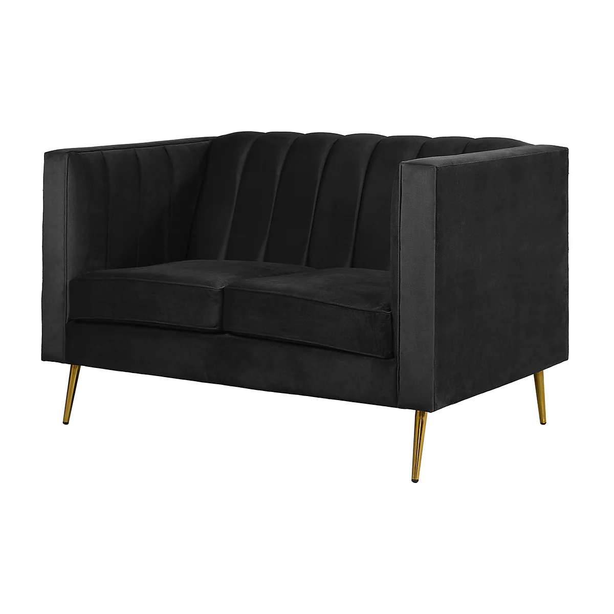 Love Seat Gala- Holland Velvet Black