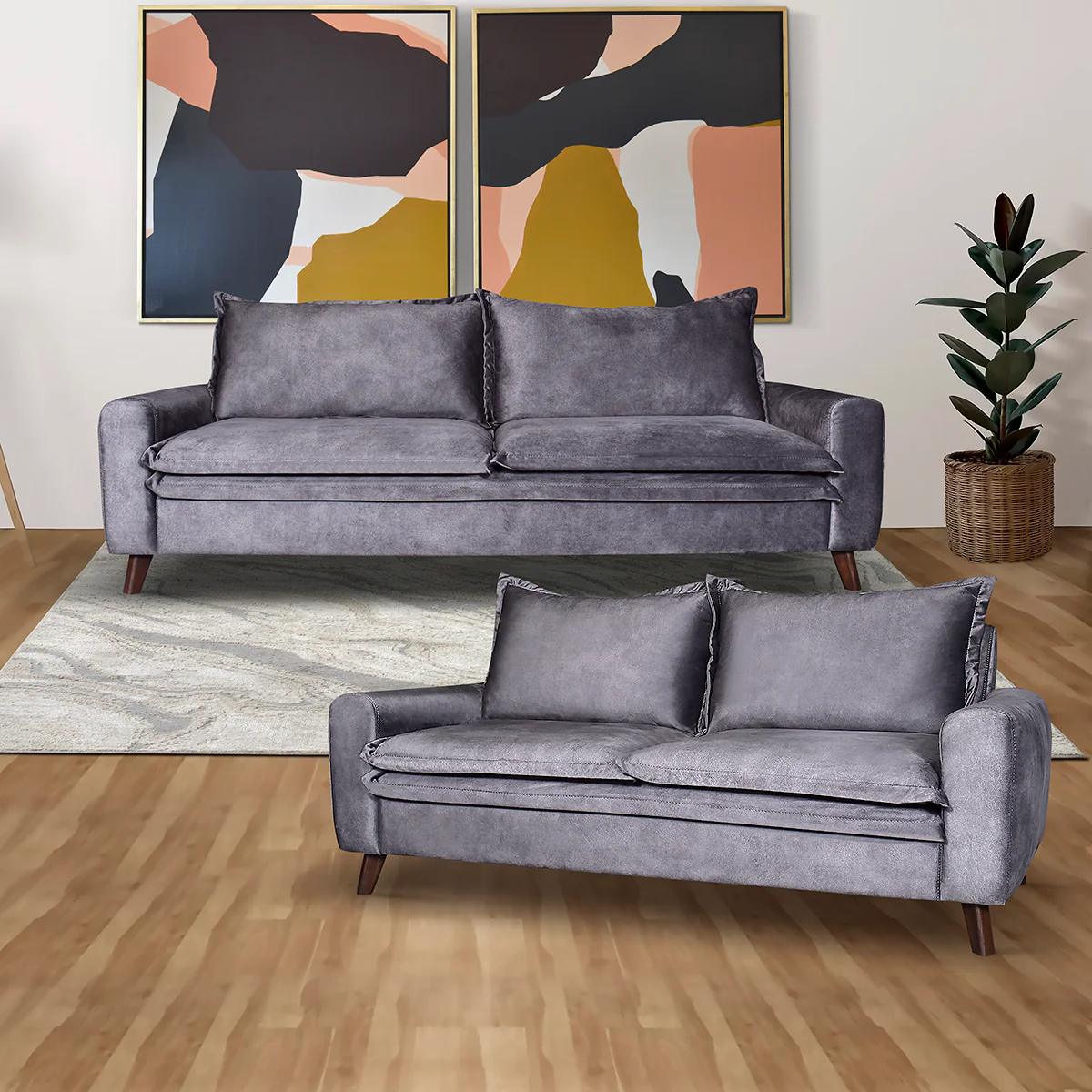 Sala Milos Sofa y Love Seat - Cosmo Elephant