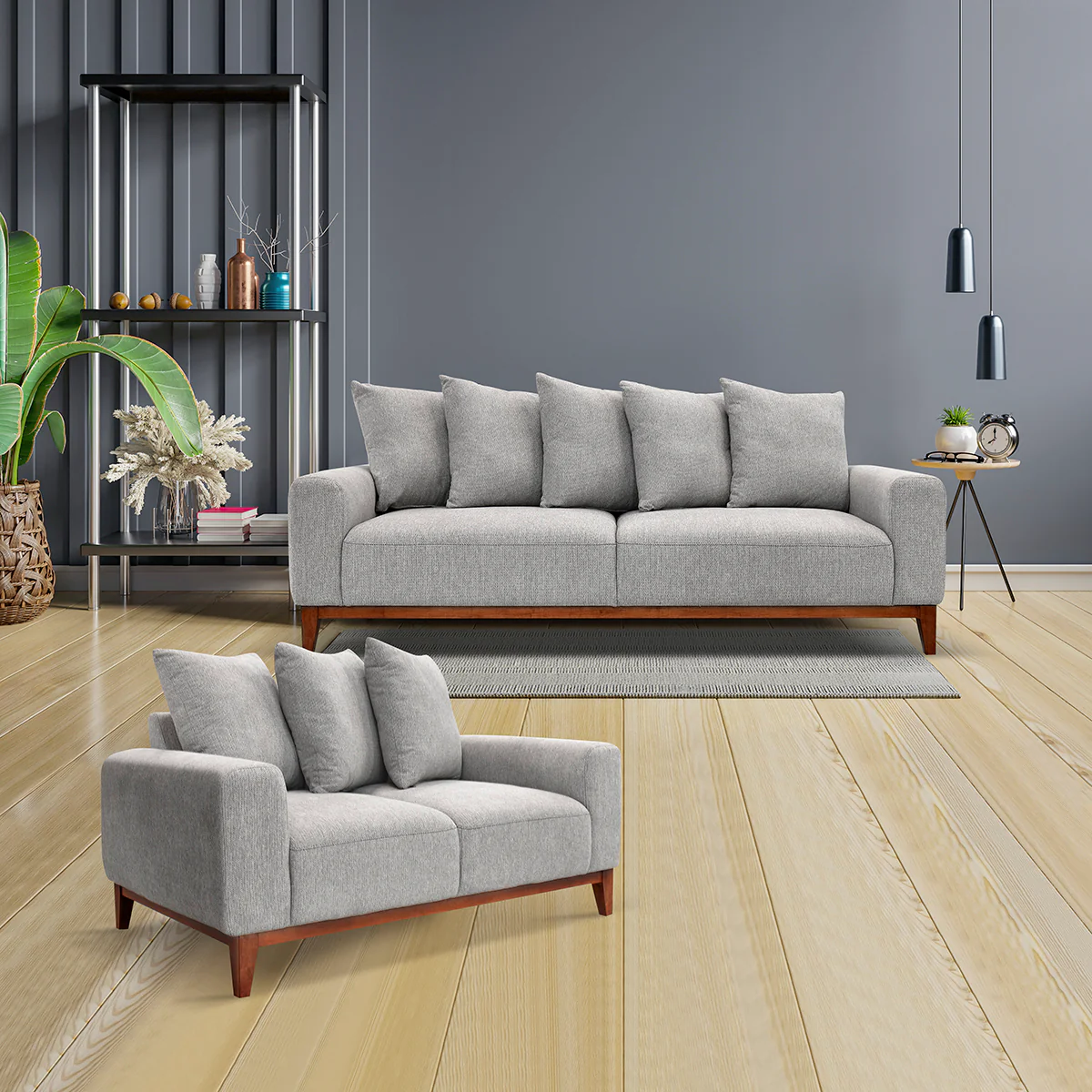 Sala Yara - Sofá y Love Seat Riboli Fog