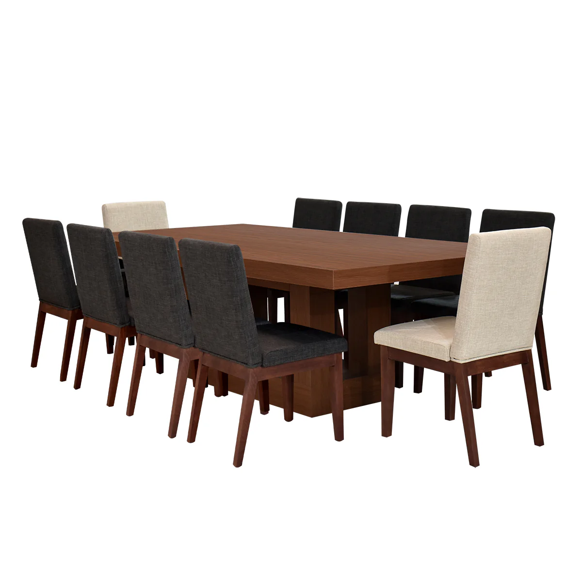Comedor Armenia-Tzalam 2 Sillas Beige y 8 Sillas Smoke