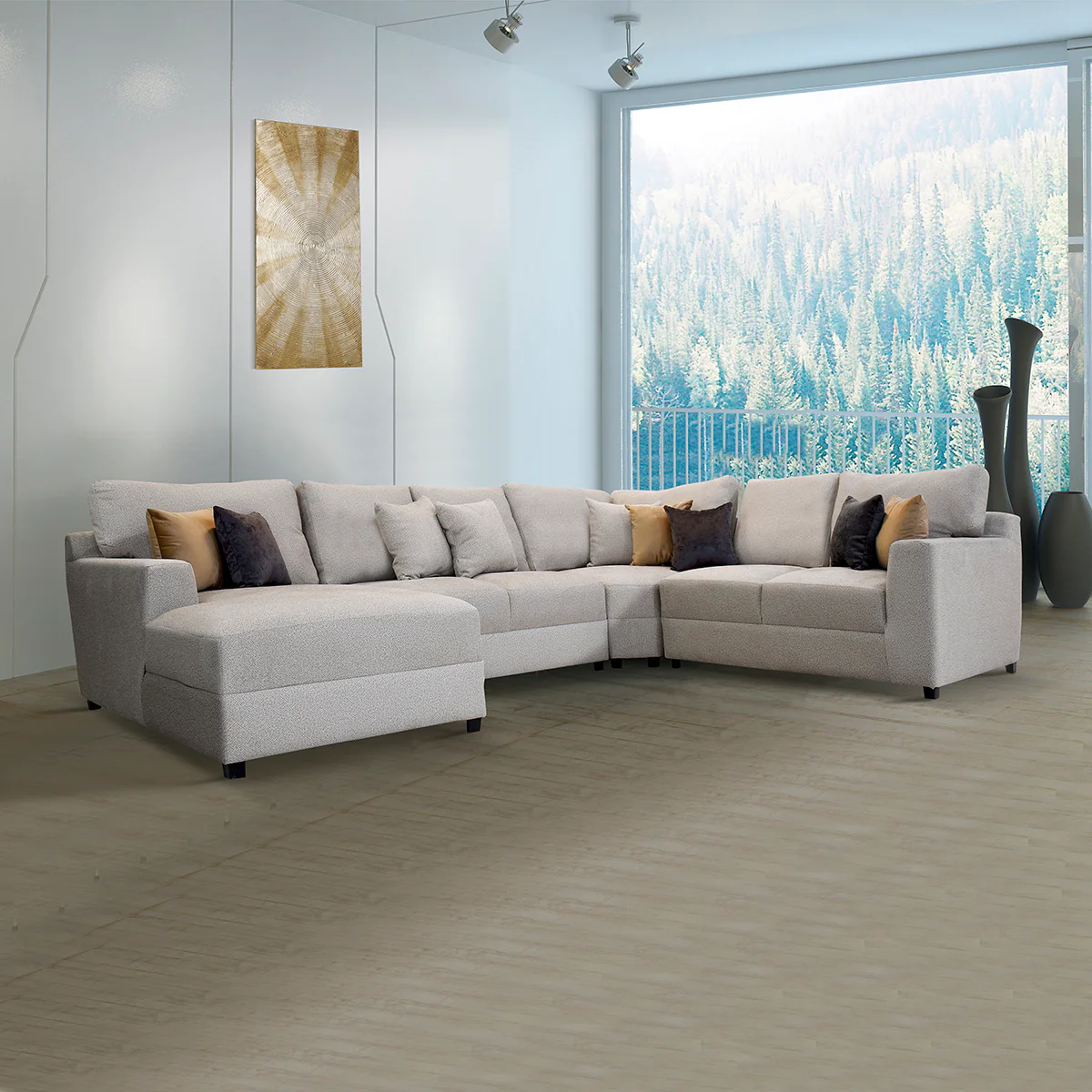 Sala Modular Mykonos - 5 Piezas - Edimburgo Zinc