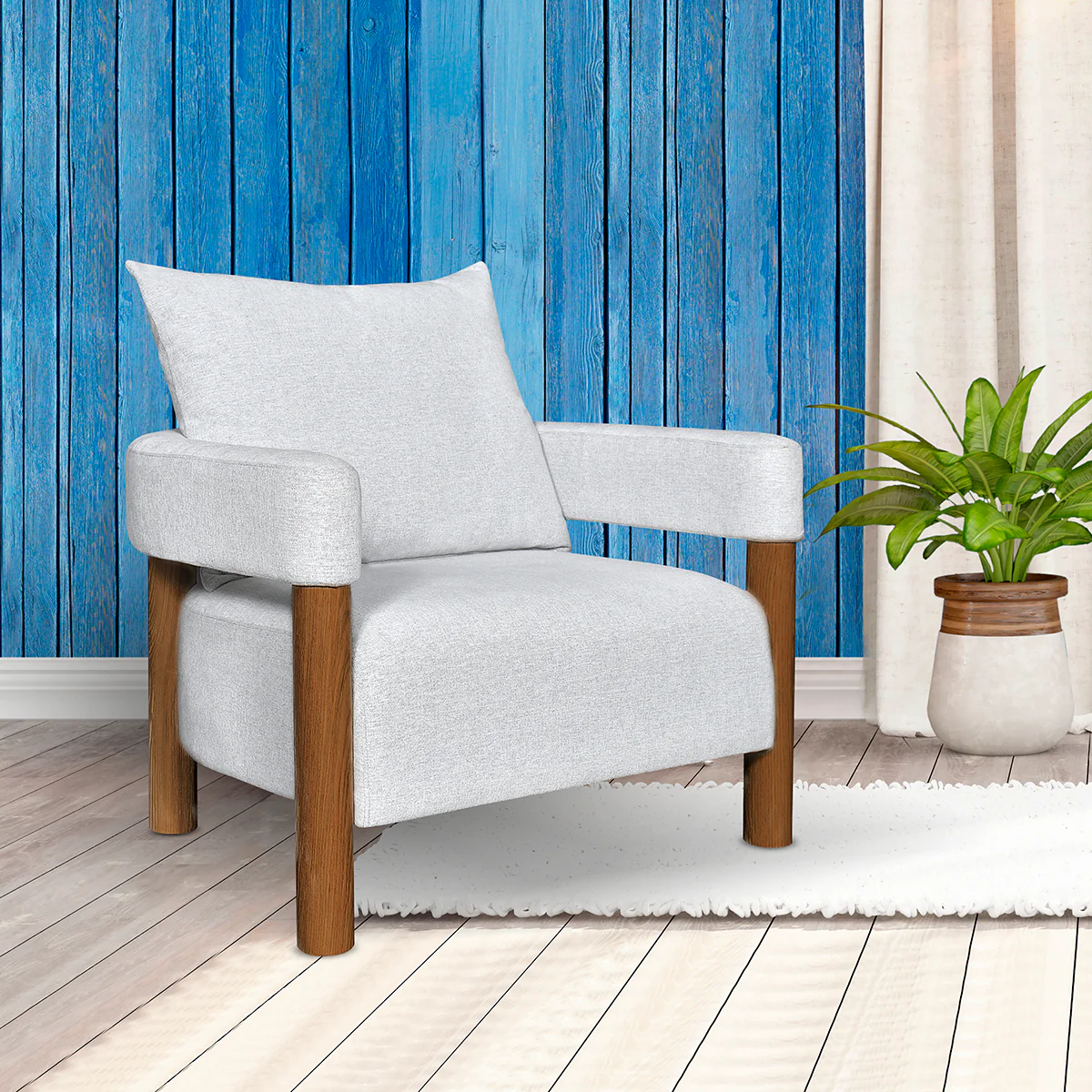 Sillón Harper - Bloom White Nogal