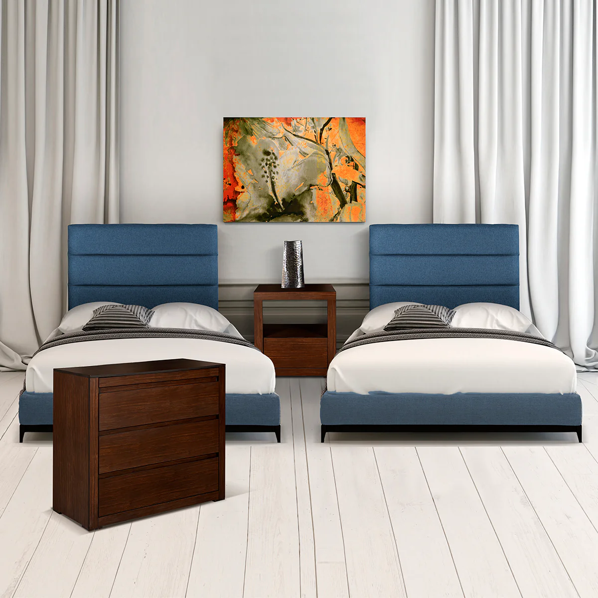 Recámara Porter Individual - Alfa Azul - 4 piezas