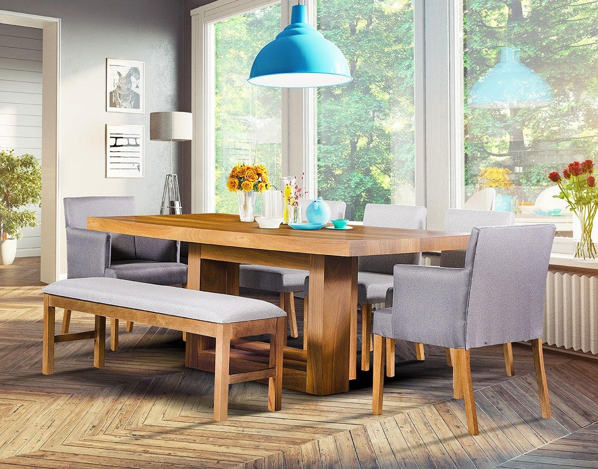 Comedor Constanza  3 Sillas, 2 Sillones y 1 Banca