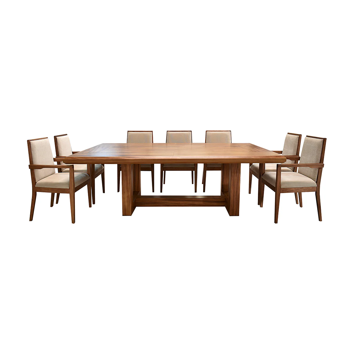Comedor London - Parota 10  Sillas Beige