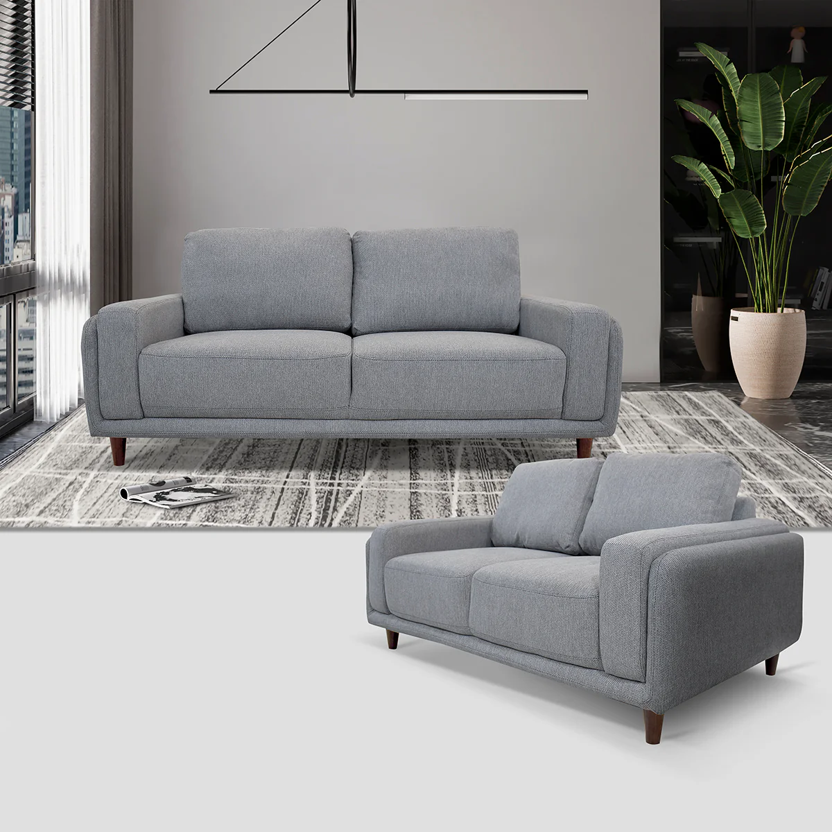 Sala Ducati Sofá y Love Seat - Rivoli Fog