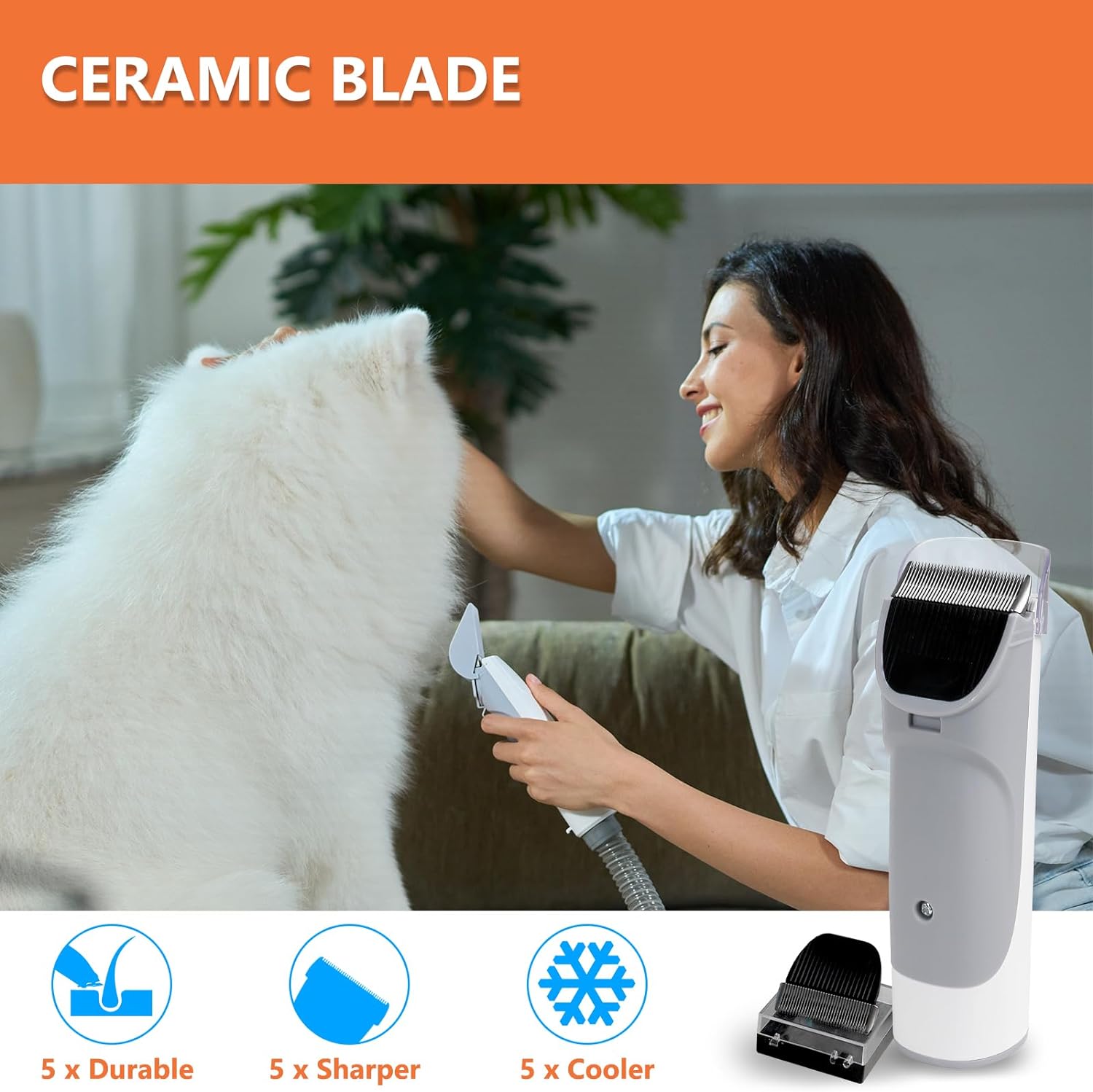 Newtic Cortapelos Perros con Aspiradora de Pelo, Aspiradora de Aseo para Mascotas, Kit Profesional de Aseo para Perros con 14 Herramientas de Aseo para Mascotas, Aspiradora Silenciosa con Cortapelos