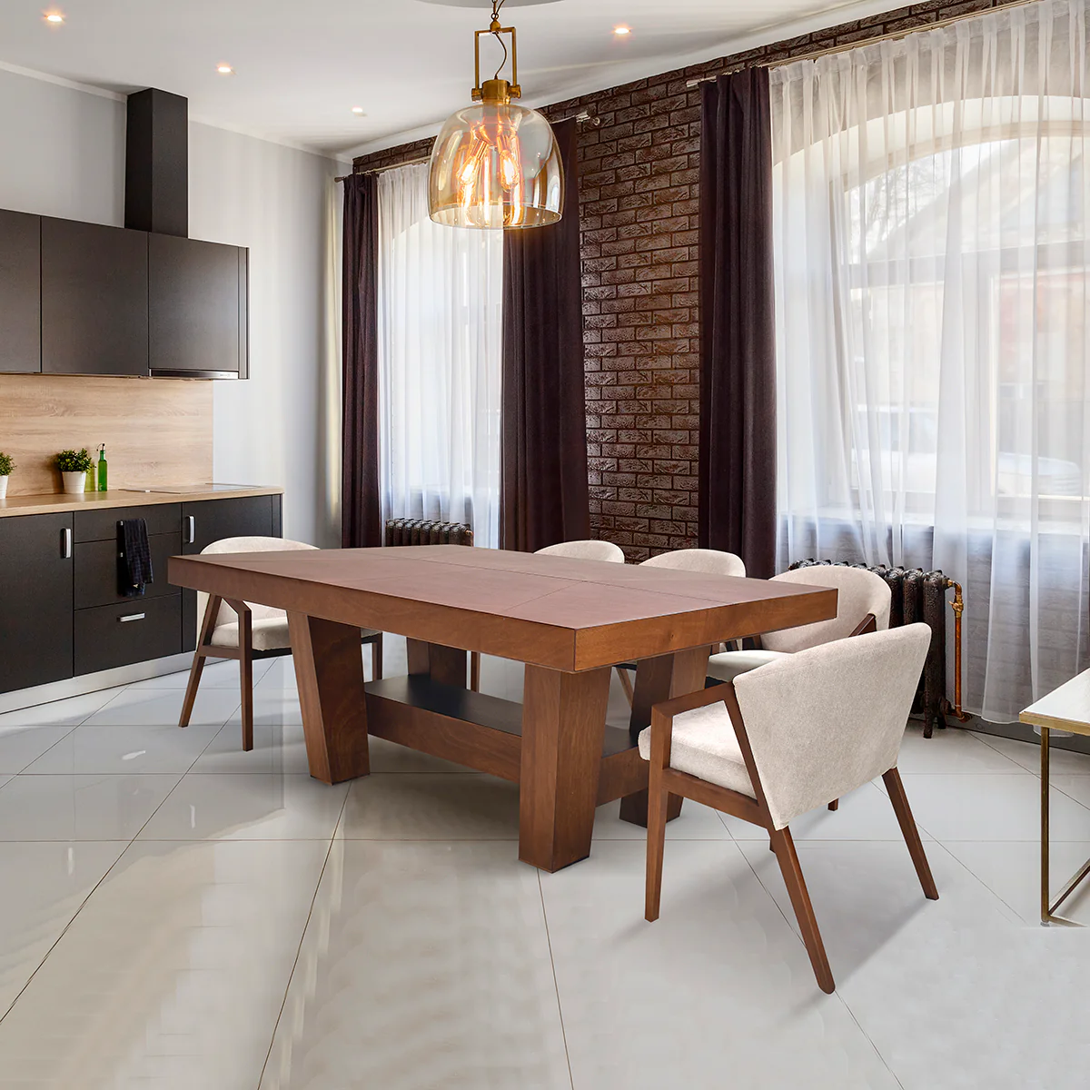 Comedor Madrid-Nogal  8 Sillas