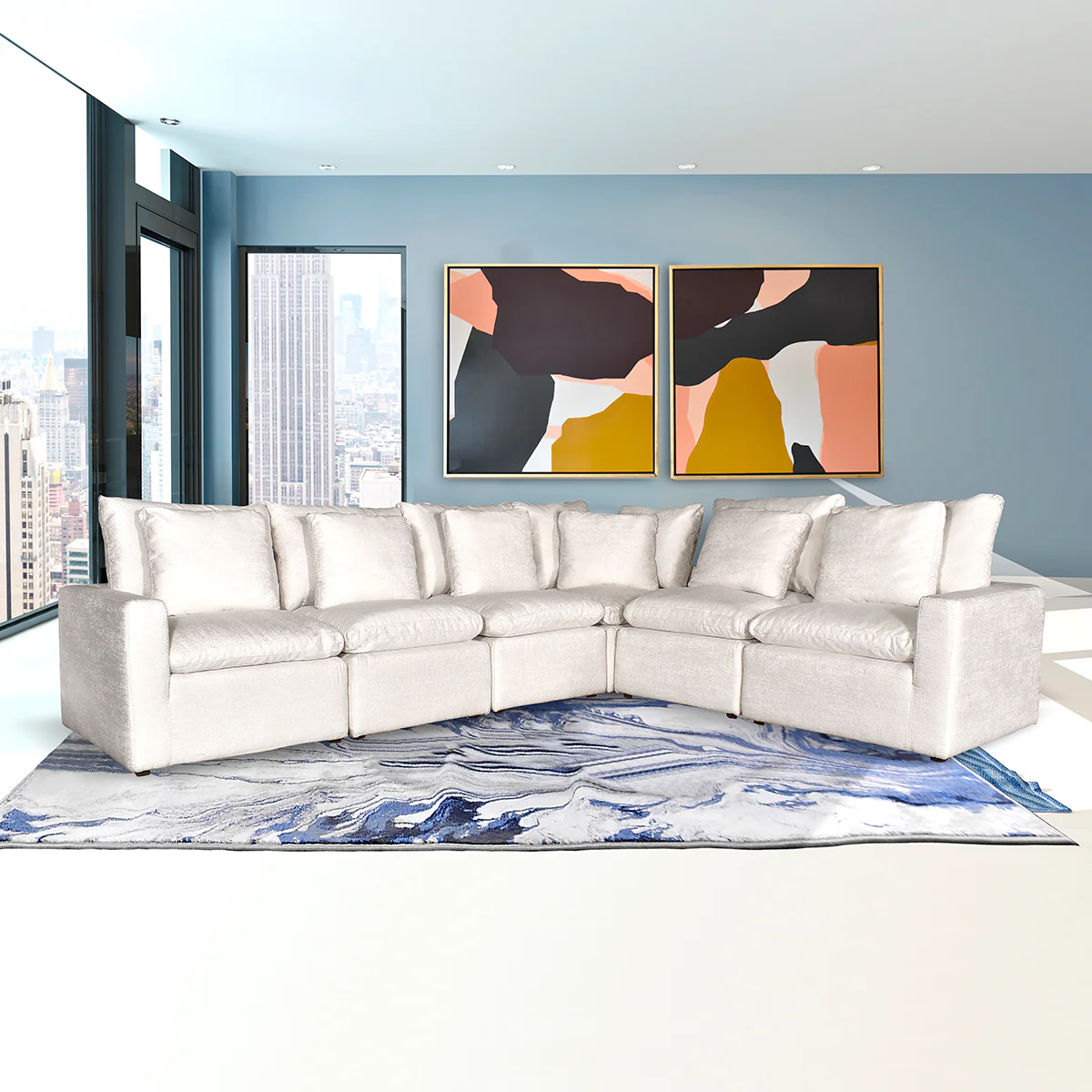 Sala Modular Softly - Malta Snow (7 módulos )