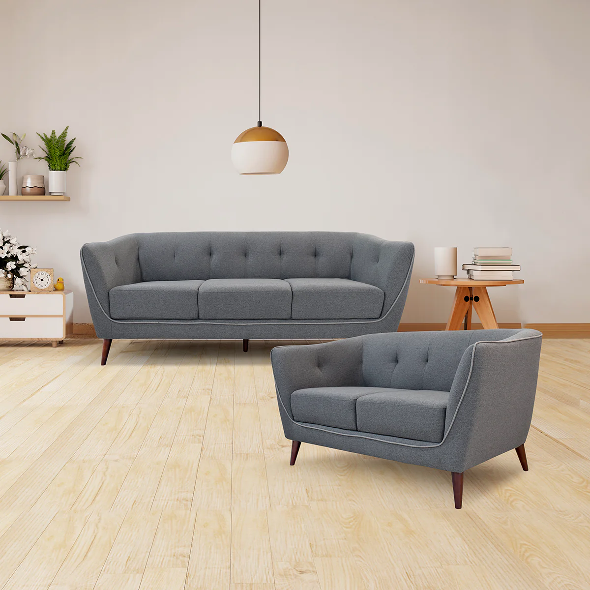 Sala Avaa Sofá y Love Seat - Sunday Gris