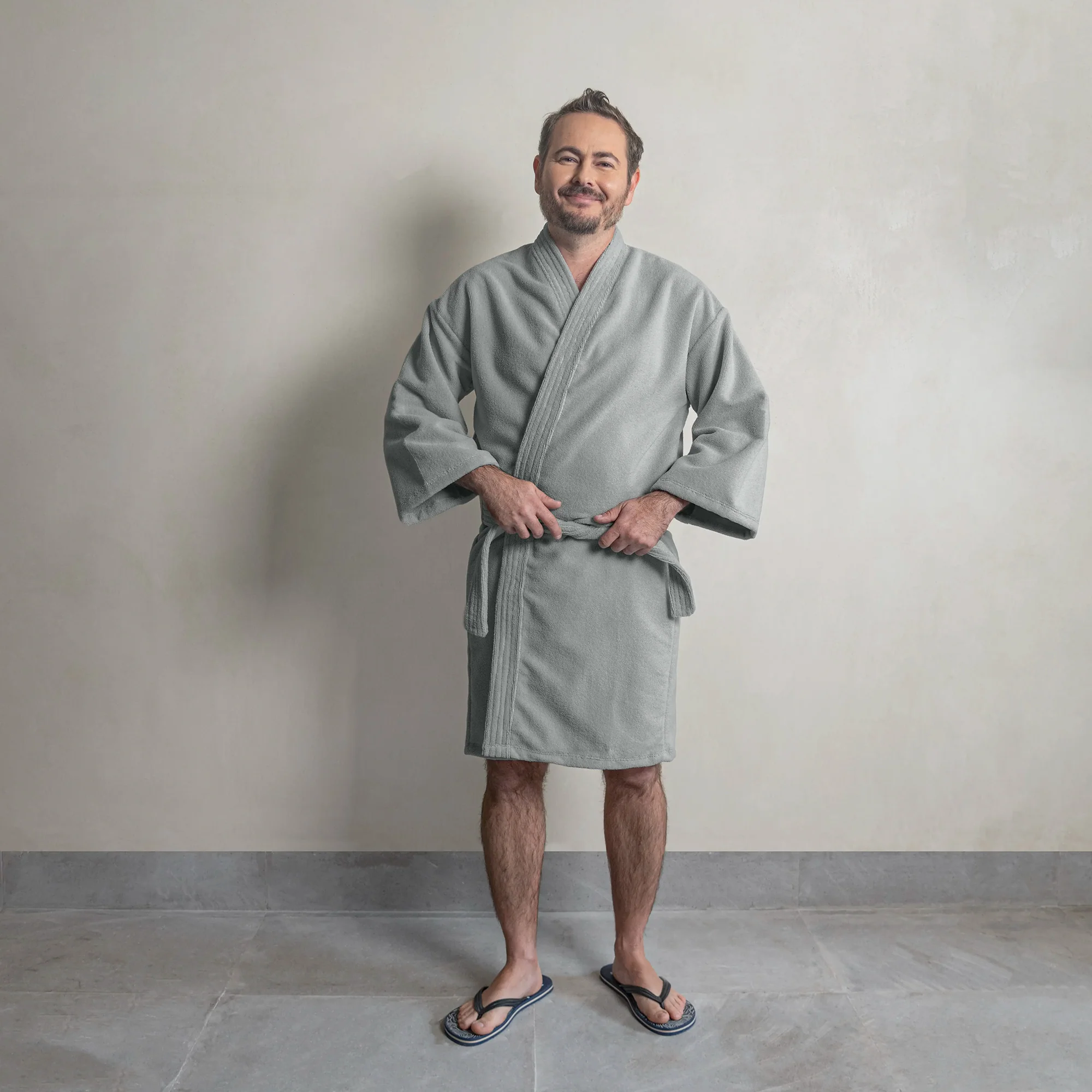 Bata De Baño Soft Gris
