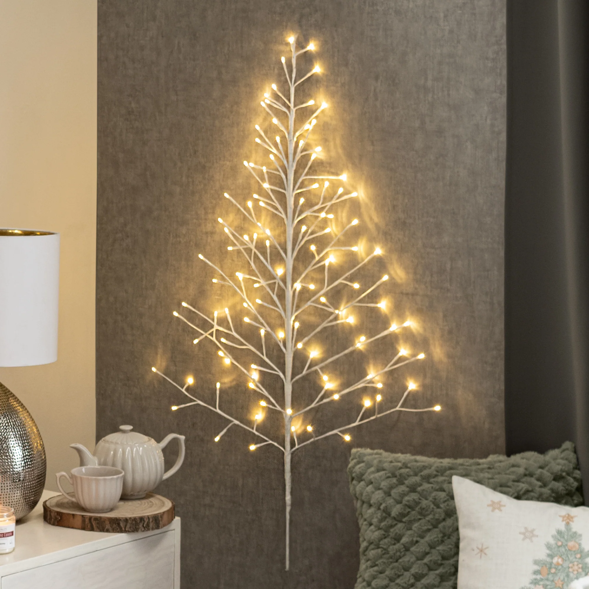 Adorno Navideño Árbol Blanco Led