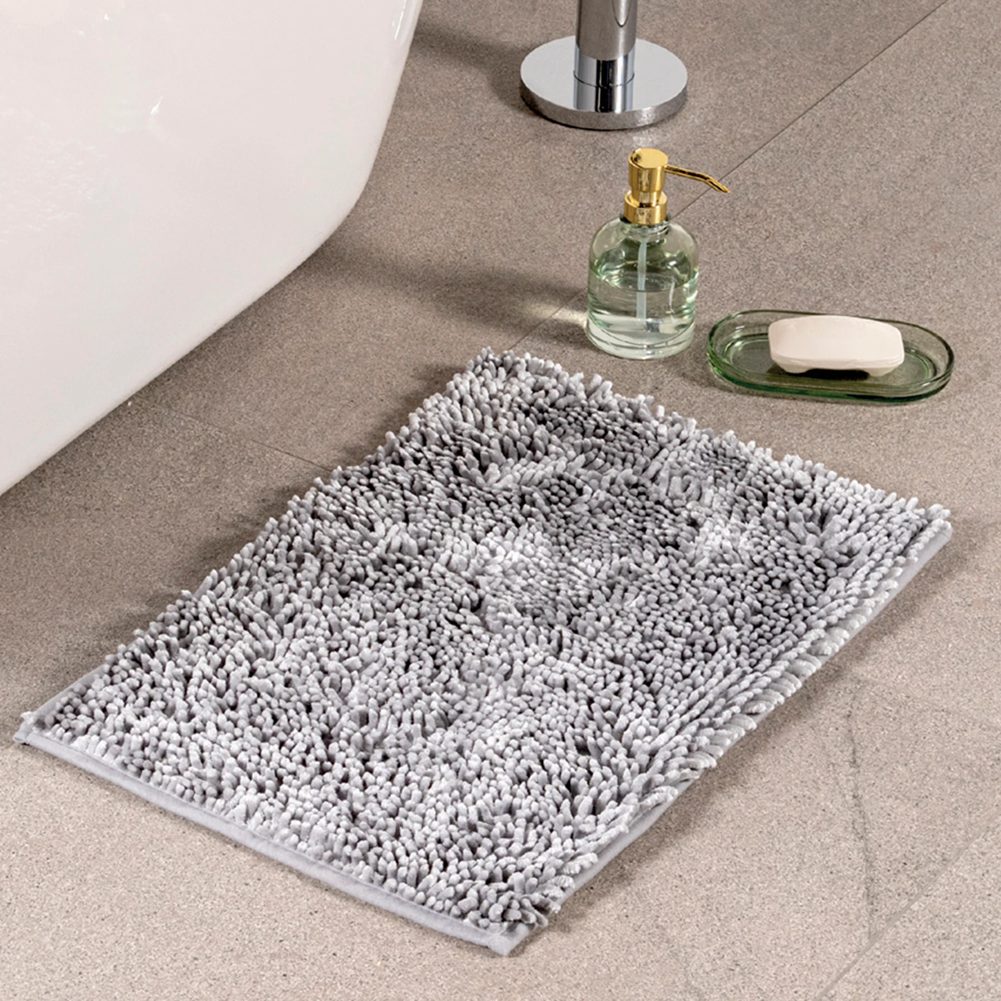 Tapete De Baño Soft Gris Glacial