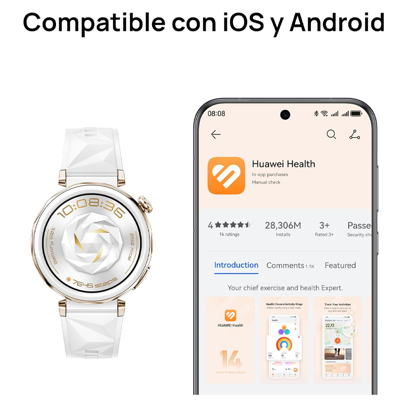 HUAWEI Watch GT 5 Pro 46mm Smartwatch (GPS), hasta 14 Días de BaterÍa, Monitoreo Deportivo a Nivel Profesional, Seguimiento de la Salud, Resistente al Agua, Compatible con iOS y Android, Negro Mate