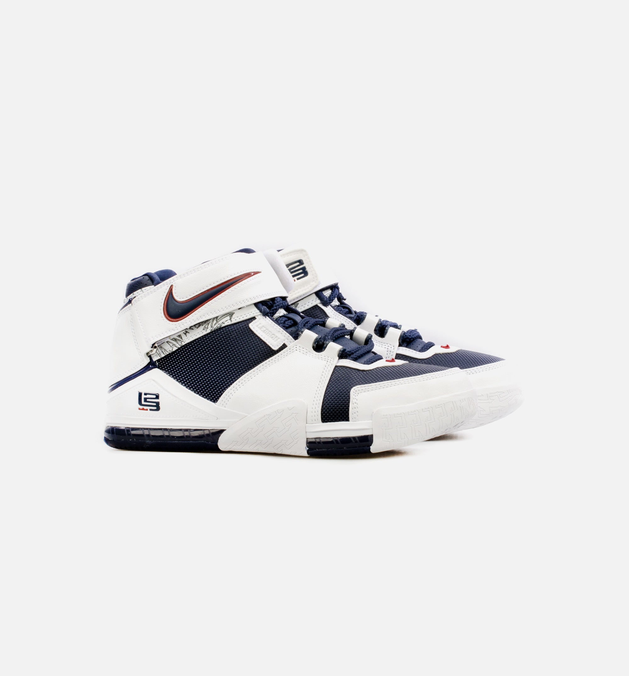 Zoom 2 Midnight Navy Mens Basketball Shoe - White/Blue