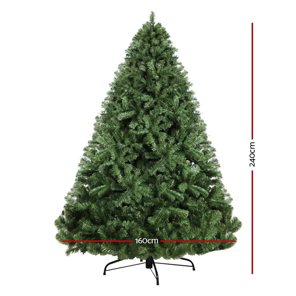 Jingle Jollys Christmas Tree 2.4M Xmas Tree Decorations Green 1500 Tips