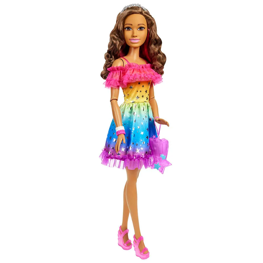 BARBIE MUNECA DE 28 VESTIDO ARCOIRIS LATINA HJY00