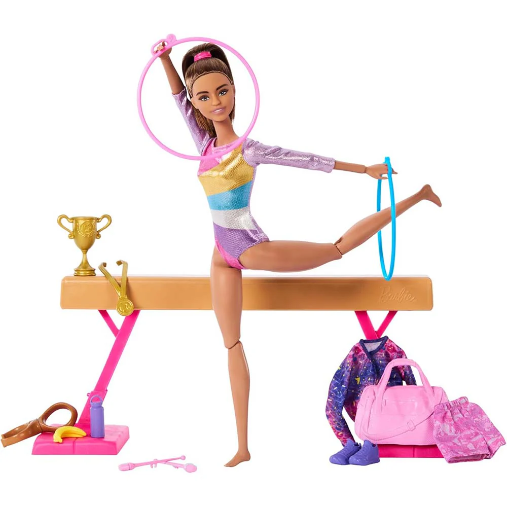 Barbie Careers Playset Gimnasta Castaña HRG53