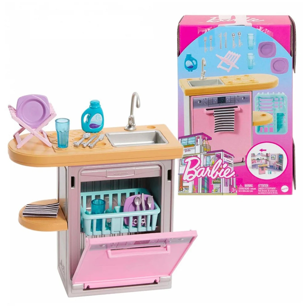 BARBIE DECORACIÓN CON MUEBLES - CENTRO DE LAVADO HJV32
